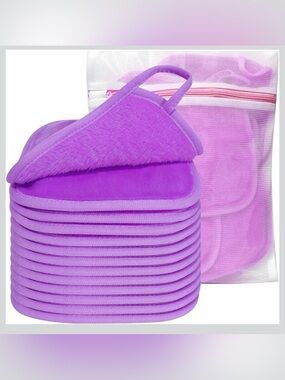 Purple Microfiber Reusable Makeup Remover Pads NWT